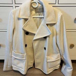 Banana republic white short pea coat